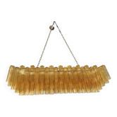 Contemporary Rectangular Luxury "Tronchi" Murano Glass Gold Chandelier