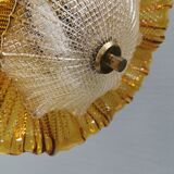 Hanging lamp in multiple layers glass and brass, by Vitrika Denmark 1980s
