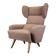 Mid-century wingback lounge chair in pink fabric, Czechoslovakia, 1970s