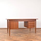 Mid-Century Danish Teak Desk by Gunnar Nielsen for Tibergaard, 1960s.
