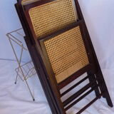 Duo of canned folding chairs
