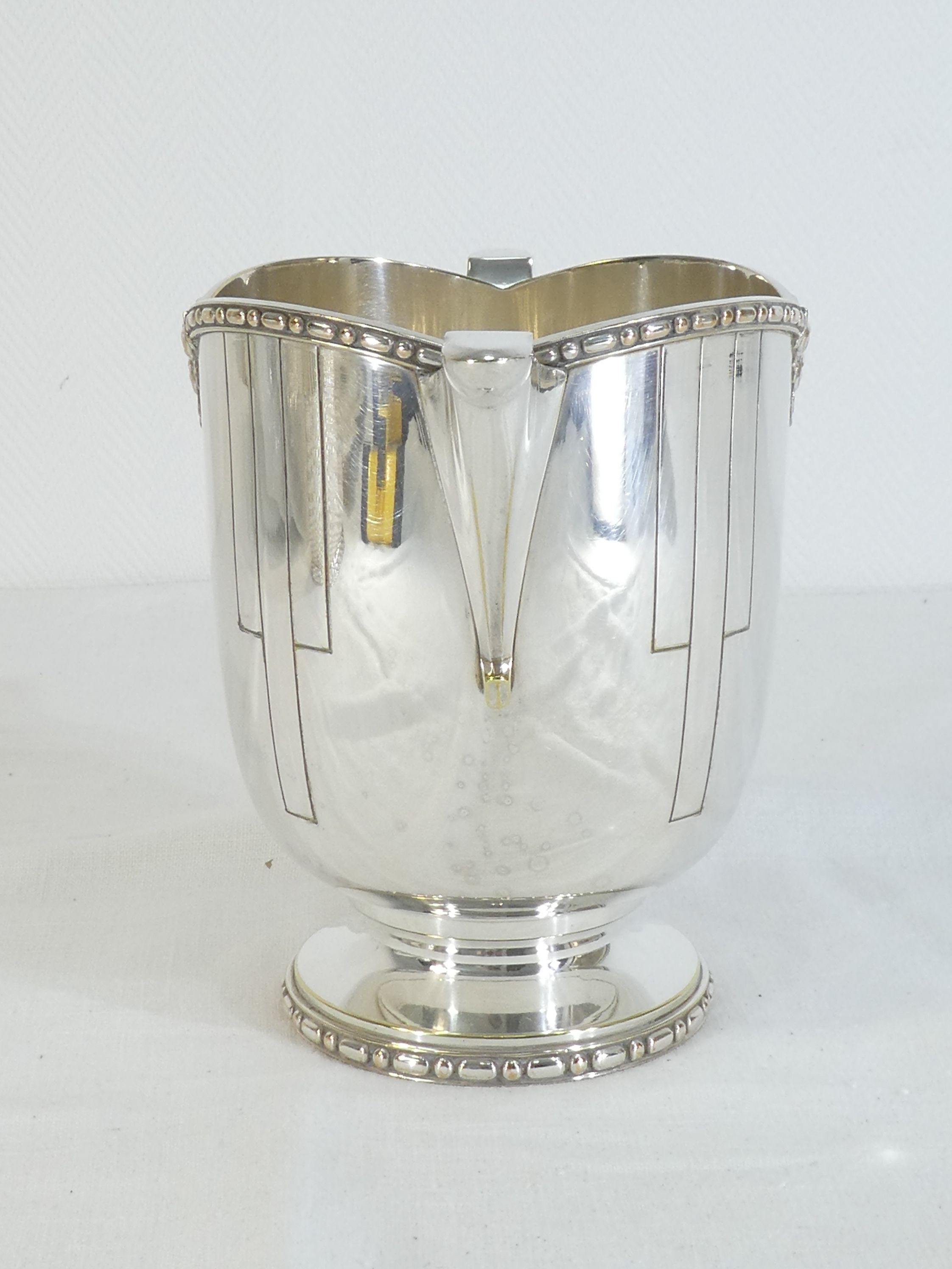 Seau a glace art deco in silver metal goldsmith roux marquiand