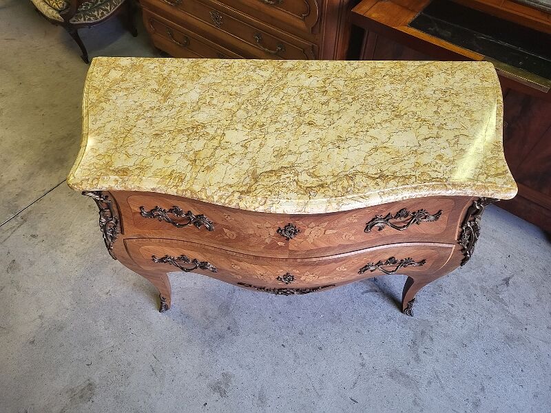 2 rosewood drawer chest of drawers with marble top