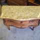 Commode 2 tiroirs en bois de rose avec plateau marbre