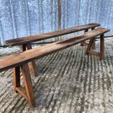 Pair of antique oak benches