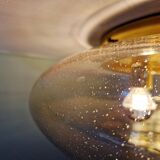 Large ceiling light in brass and blown bubble glass, Glasshütte Limburg, 1970.