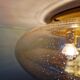 Large ceiling light in brass and blown bubble glass, Glasshütte Limburg, 1970.