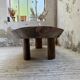 Table basse années 50 plateau bois exotique XXL