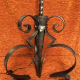 Art deco wrought iron floor lamp