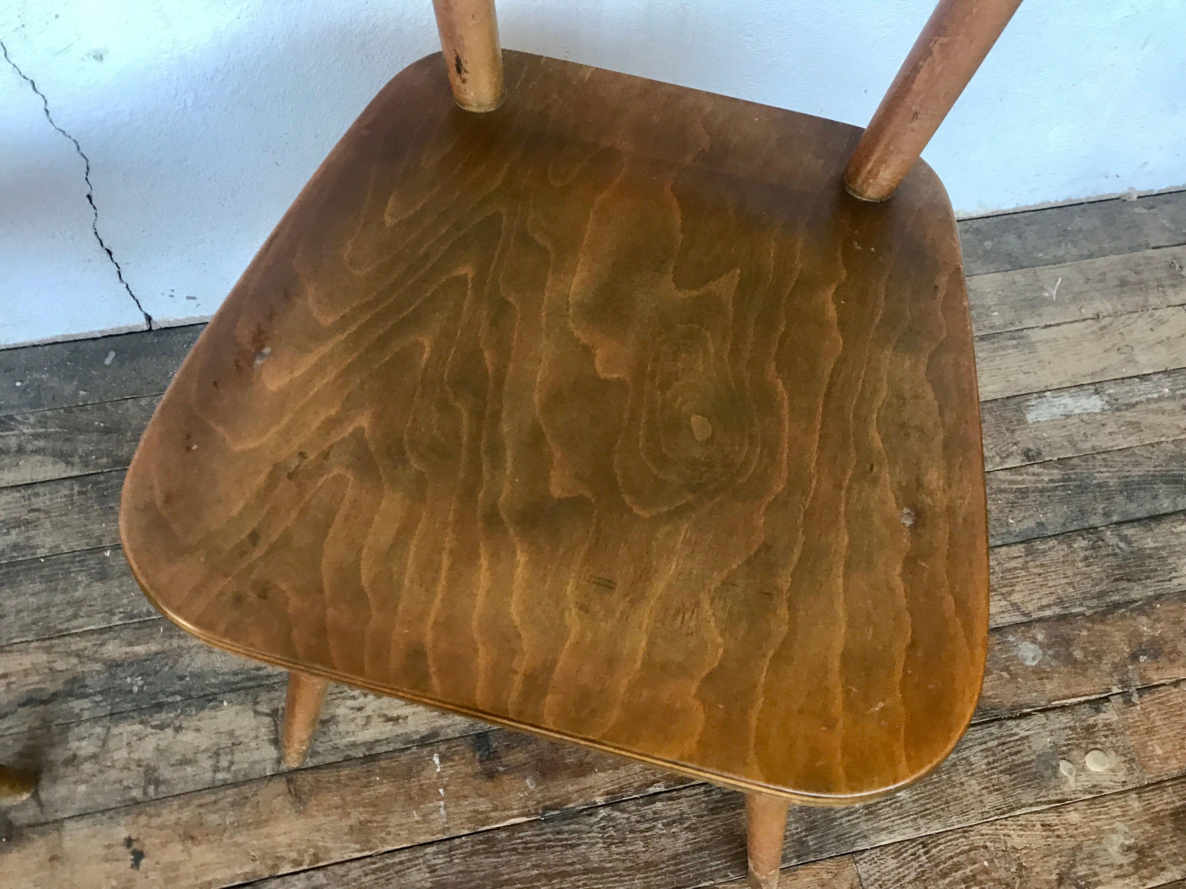 Pair of Scandinavian chairs or vintage wooden bistro