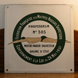 Enamelled lifeguard plaque