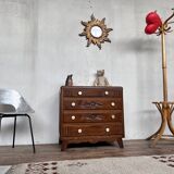 Chest of drawers semainier chiffonnier vintage oak 1950 style Art deco