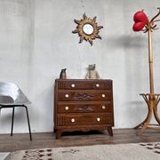 Chest of drawers semainier chiffonnier vintage oak 1950 style Art deco