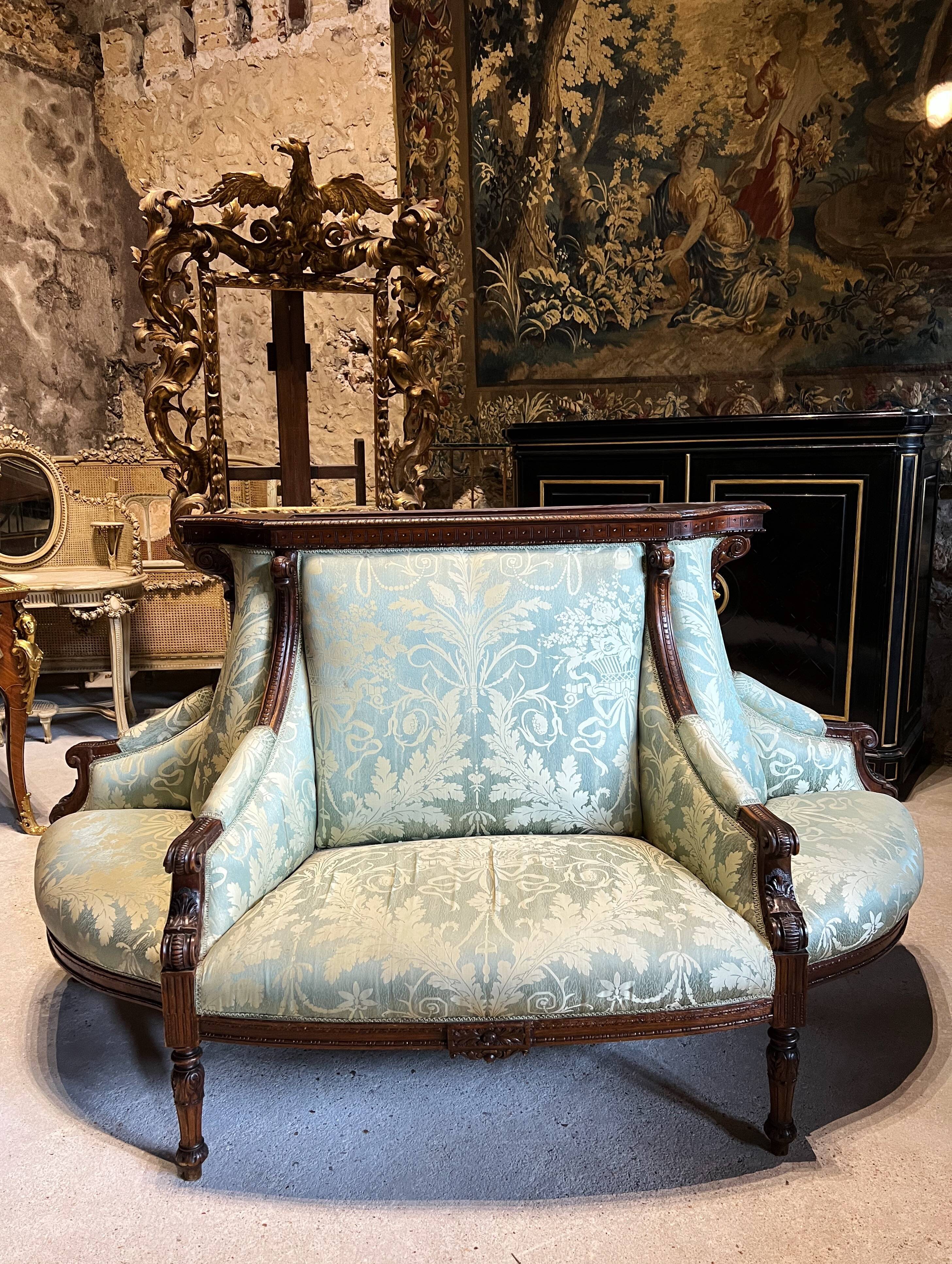 Sofa with Confidants Style Louis XVI Of the time Napoleon III half terminal