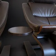 Pair of Kroken armchairs and ottoman — Åke Fribyter, marketed p
