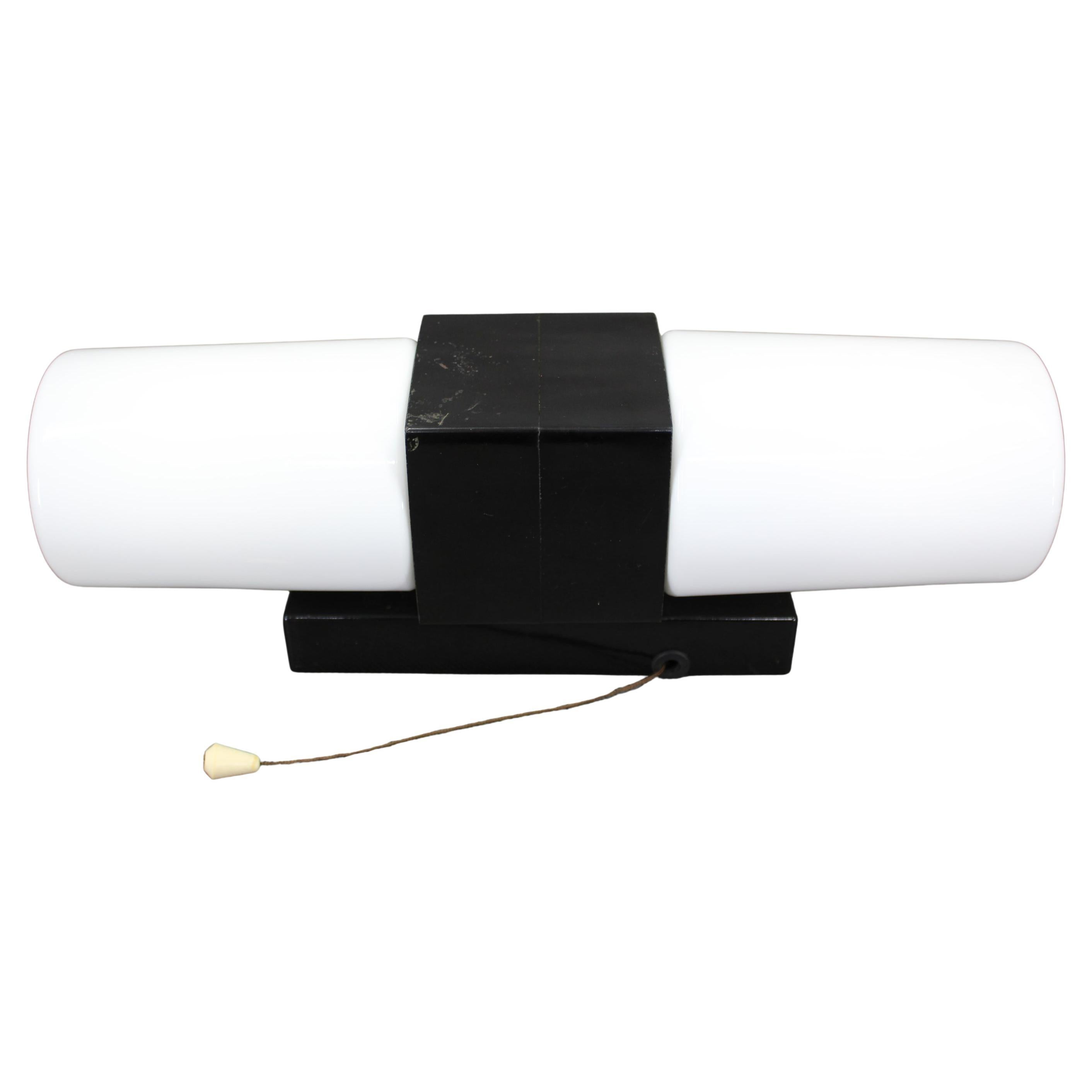 Mid-century wall light in bakelite and glass, 1960s