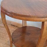 Table d'appoint double plateau en bois massif style art déco