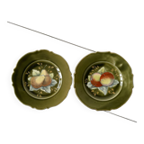 Slip plates decorated with apples and pears