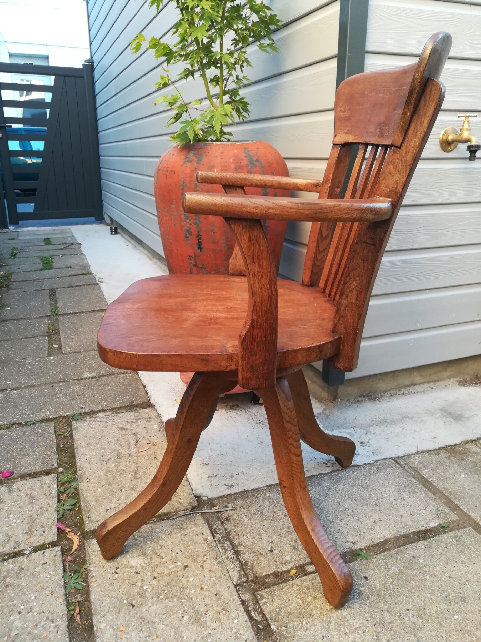 American swivel armchair in oak
