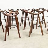 Grand ensemble de tabourets de bar espagnols, vendus à l'unité