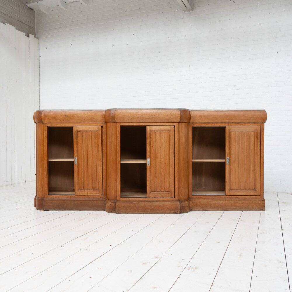 French vintage Art Deco bar in walnut and marble, 1920.
