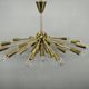 Kamenický Šenov 28-Light Brass Sputnik Chandelier, Czechoslovakia, 1970s