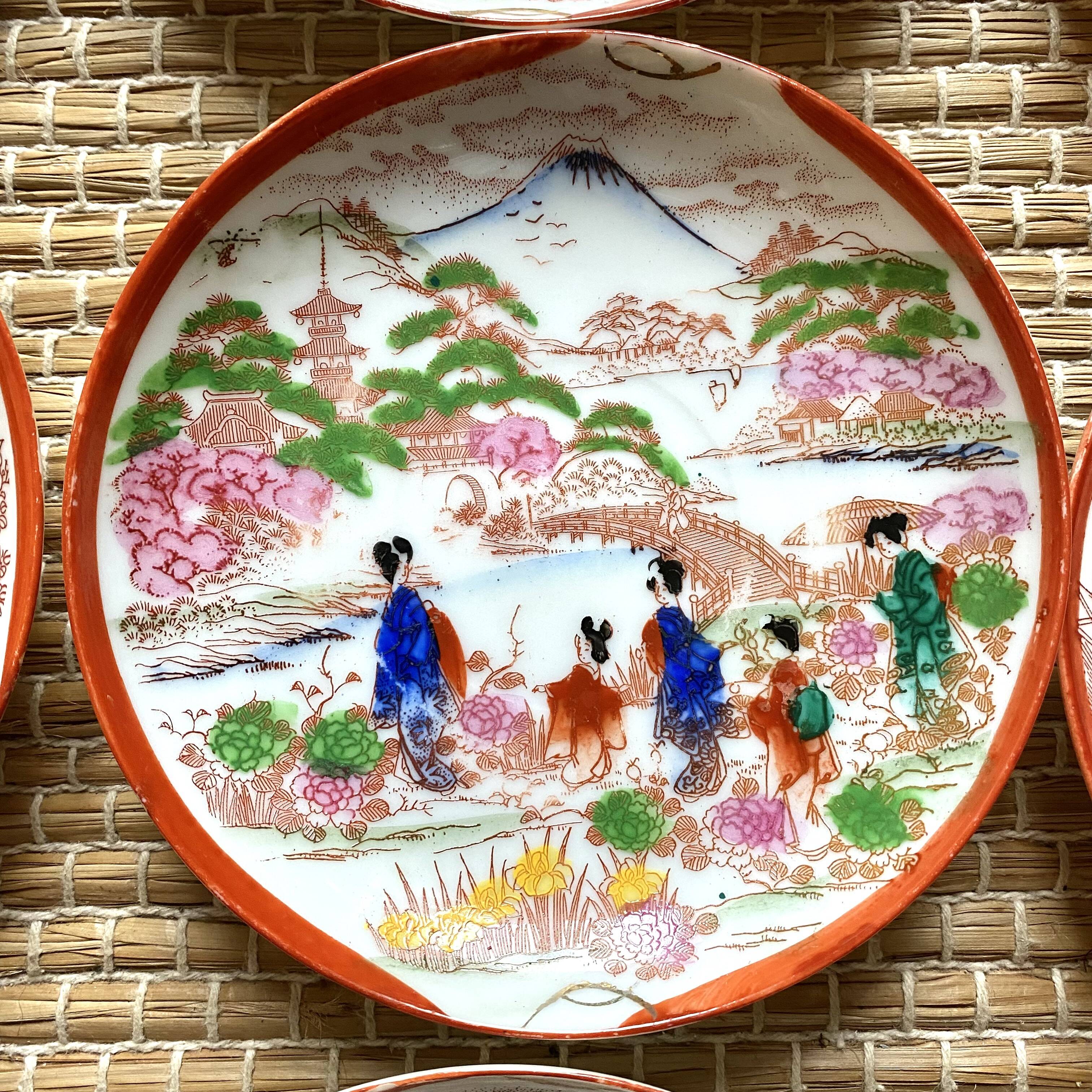 Old Japanese tea set 29 pieces