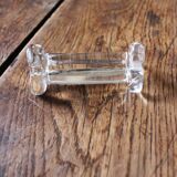 A set of 6 antique transparent trilobed glass knife holders