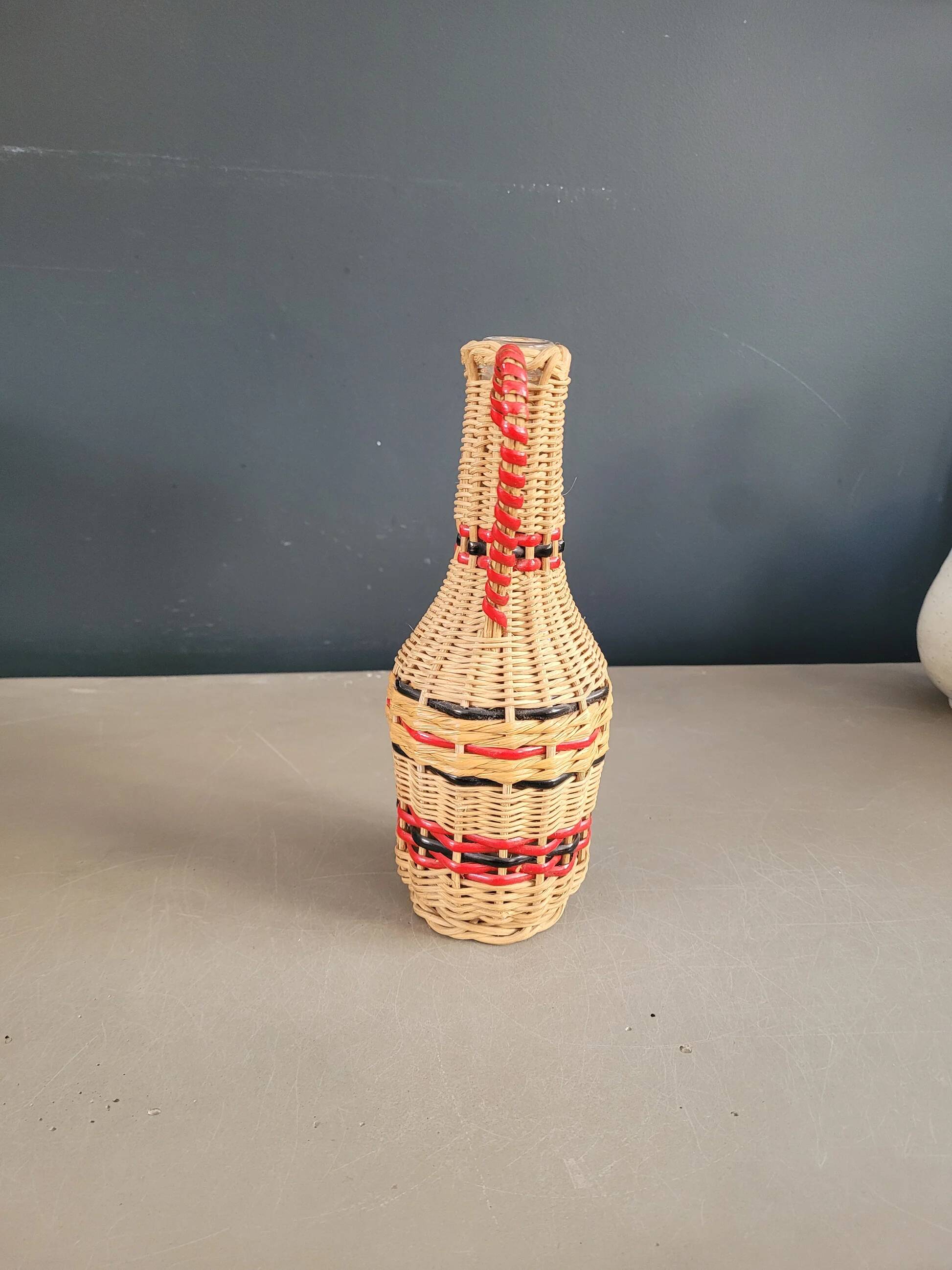 Vintage wicker carafe bottle