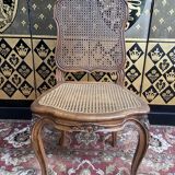 Suite of 8 Louis XV style chairs in canning