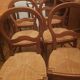 Set of 6 Louis-Philippe style chairs with a banded backrest.