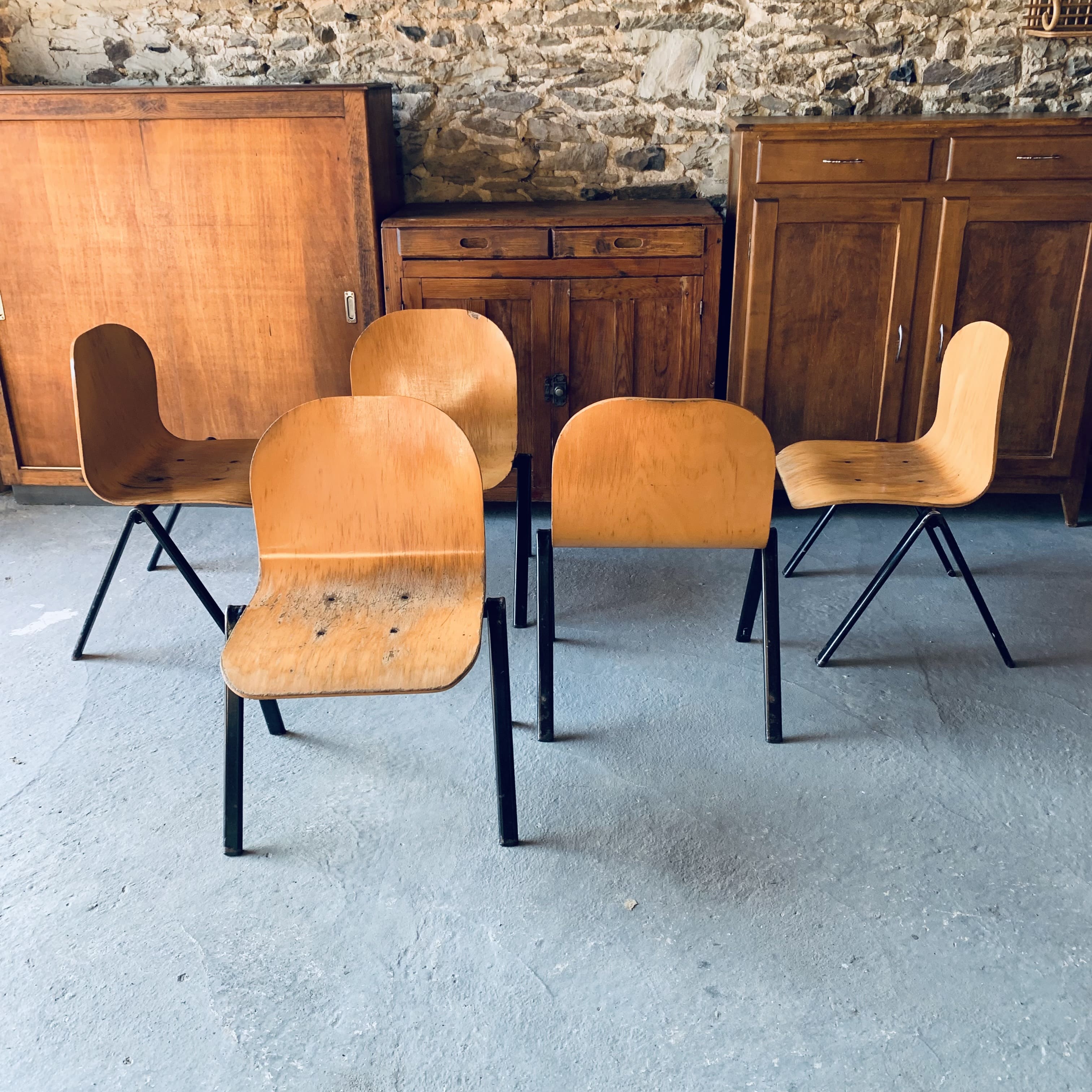 5 chairs design - metal wood