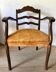 Pair of wooden and velvet armchairs from the 30s and 40s