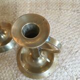 Duo of brass candlesticks