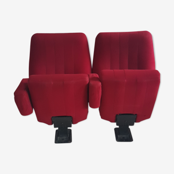 Paire de fauteuils de théatre-cinéma