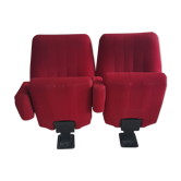 Paire de fauteuils de théatre-cinéma