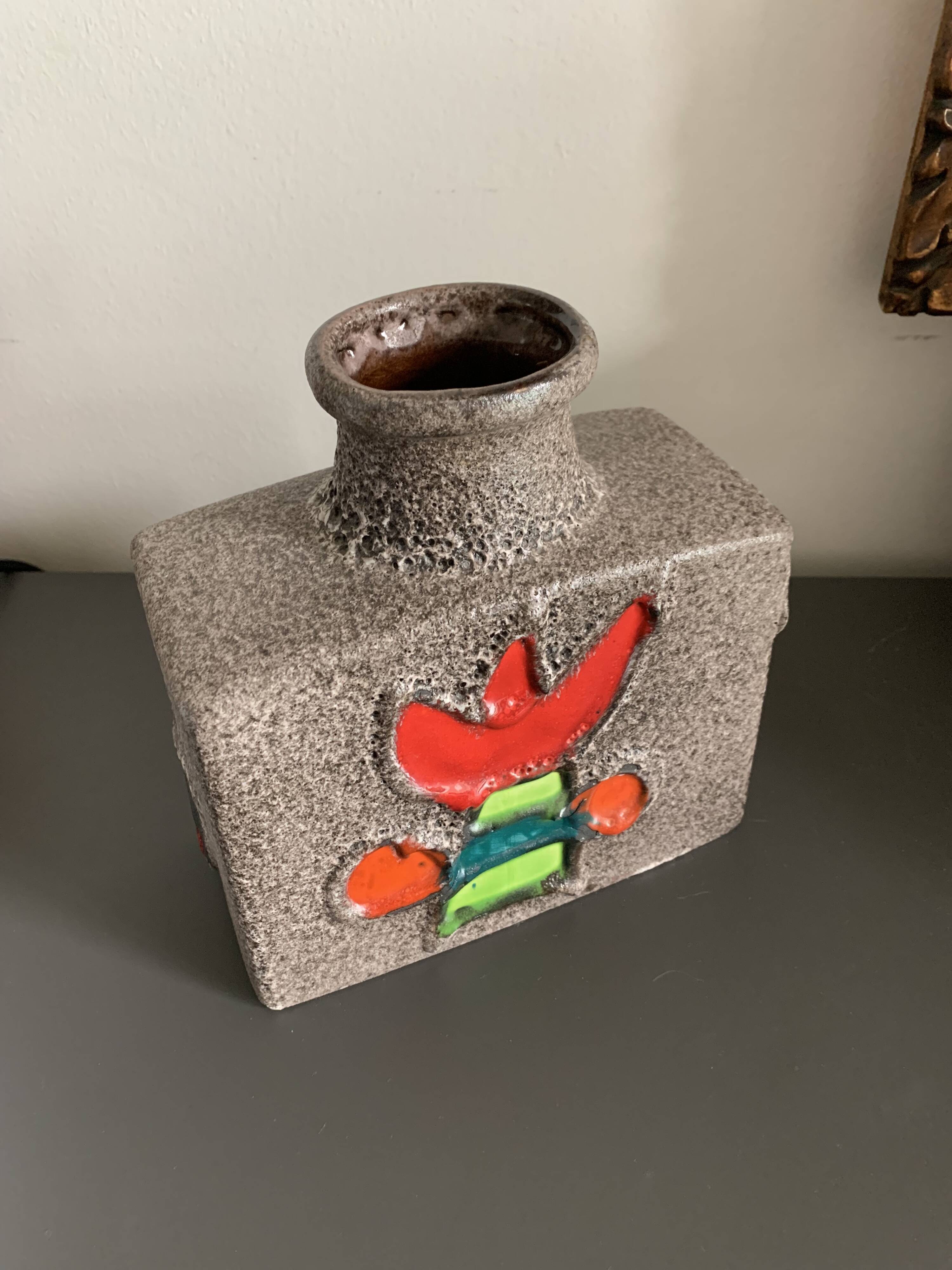 Vase Fat Lava West Germany 1980s