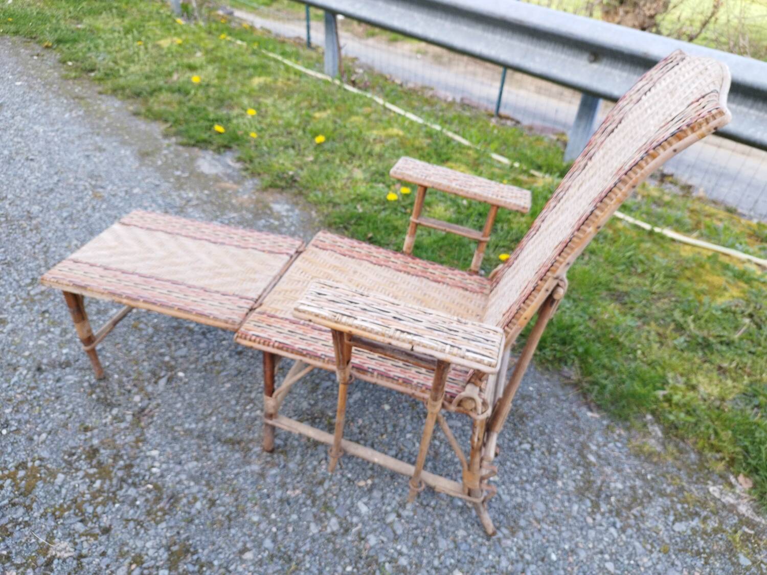 Chaise longue bain de soleil rotin fauteuil
