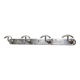 Vintage chrome wall coat rack with 4 hooks, modernist/industrial design.