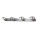 Vintage chrome wall coat rack with 4 hooks, modernist/industrial design.