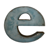 Blue sign letter "E"