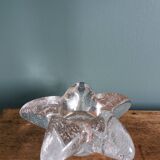 Star candle holder in glass or bubbled crystal, Biot type