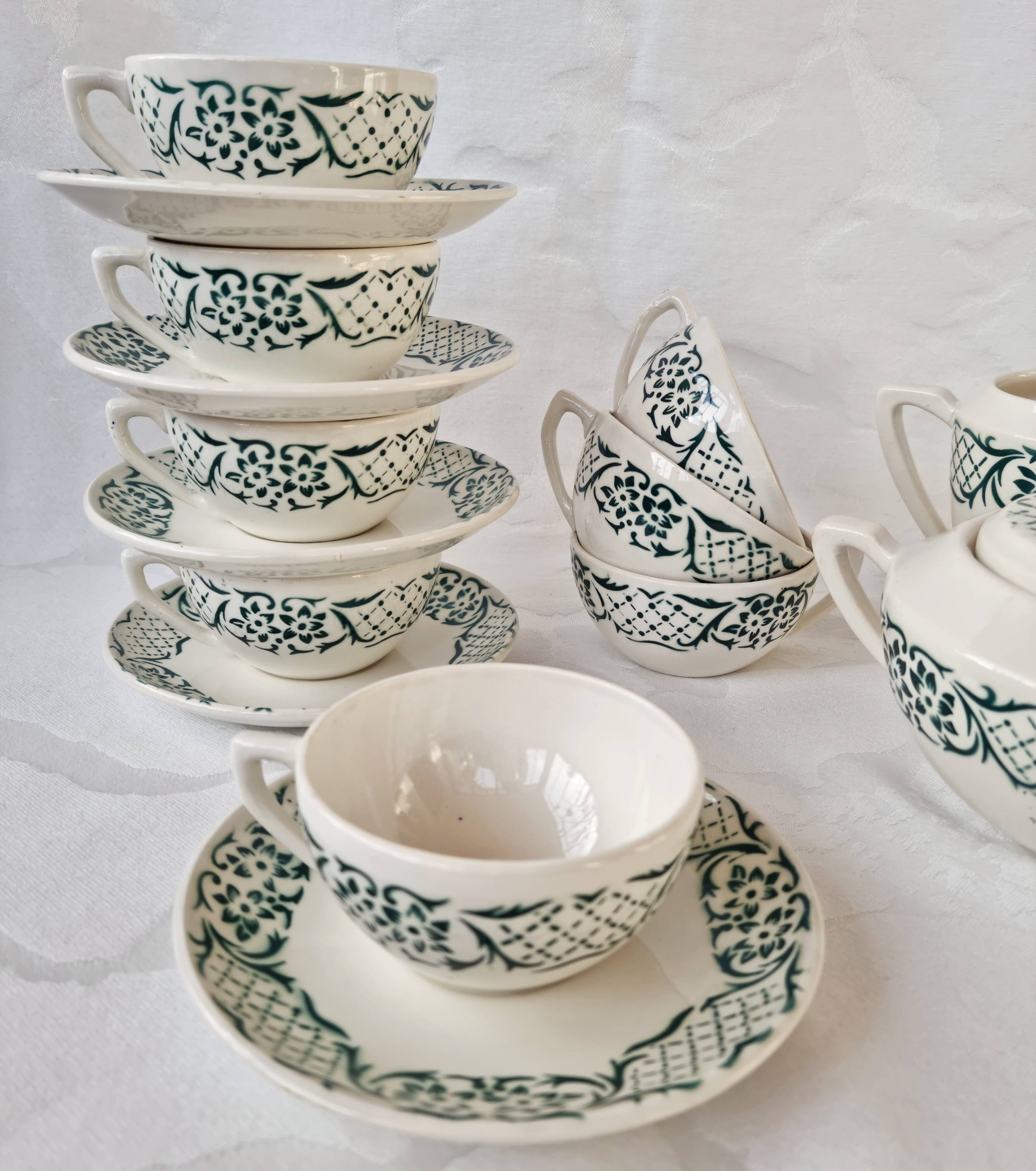 Ensemble à café Versailles de Digoin Sarreguemines 15 pièces