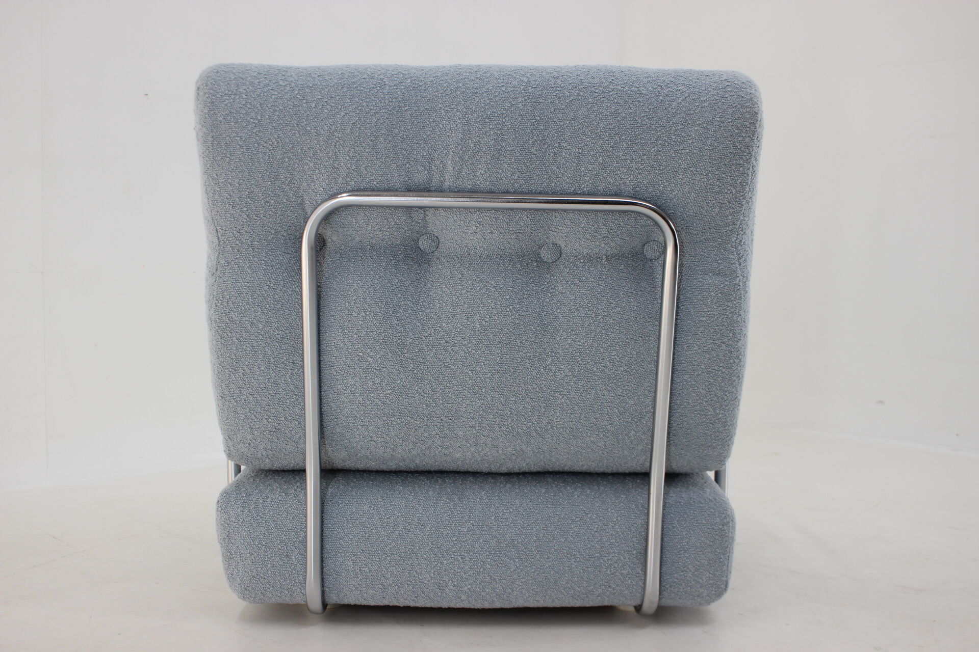 1970s convertible chrome armchair in bouclé ,czechoslovakia