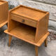 Pair of bedside feet compass solid oak vintage 1950
