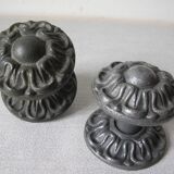 Set of 2 cast iron metal door handles 7.3 cm old door locksmith