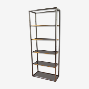 Italy chrome and brass shelf