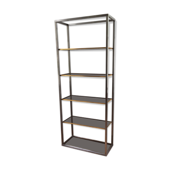 Italy chrome and brass shelf