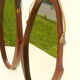 Miroirs en teck danois du milieu du siècle années 1950 41x84cm