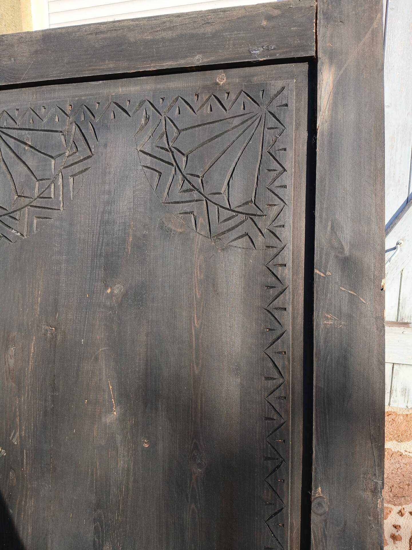 3 doors/old carved wooden panels